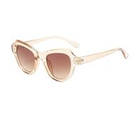 ETETGVG Cat Eye Sunglasses for Women Men Vintage Personality Hip Hop Outdoor Travel Driving Uv400(Champagne Tea)
