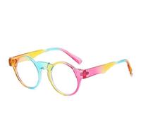 ETETGVG Circular Sunglasses for Women Men Retro Trend Luxury Small Frame Outdoors Travel Drive Uv400(Bainbow Clear)