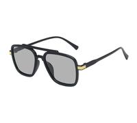 ETETGVG Classic Retro Double Bridge Frame Sunglasses for Women Men Punk Summer Drive Travel Uv400(Black Discolor)