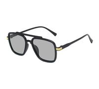 ETETGVG Classic Retro Double Bridge Frame Sunglasses for Women Men Punk Summer Drive Travel Uv400(Black Discolor)