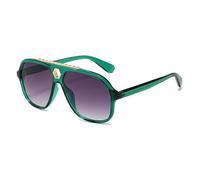 ETETGVG Classic Retro Double Bridge Sunglasses for Women Men Outdoors Driving Uv400(Green Gradient Gray)