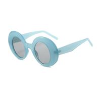 ETETGVG Color Fashion Oval Oversized Sunglasses for Women Men Colorful Retro Round Gradient Punk(Blue Black)