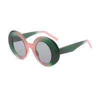 ETETGVG Color Fashion Oval Oversized Sunglasses for Women Men Colorful Retro Round Gradient Punk(Green Pink)