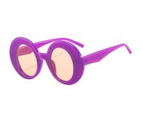 ETETGVG Color Fashion Oval Oversized Sunglasses for Women Men Colorful Retro Round Gradient Punk(Purple Champagne)