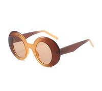ETETGVG Color Fashion Oval Oversized Sunglasses for Women Men Colorful Retro Round Gradient Punk(Tea Gradient)
