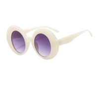 ETETGVG Color Fashion Oval Oversized Sunglasses for Women Men Colorful Retro Round Gradient Punk(White Gray)