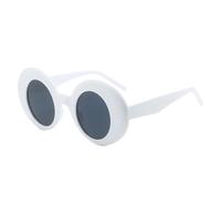 ETETGVG Color Fashion Oval Oversized Sunglasses for Women Men Colorful Retro Round Gradient Punk(White Black)