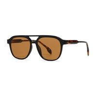 ETETGVG Double Bridges Luxury Sunglasses for Women Retro Men Gradient Uv400(Black leopard tea)