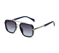 ETETGVG Double Bridges Women Luxury Sunglasses Retro Gradient Uv400 Men Punk Outdoor(Silver grey blue)