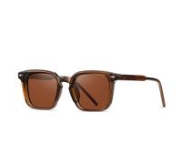ETETGVG Fashion Men Luxury Sunglasses for Women Retro Clear Punk Rivets Uv400(Brown tea)
