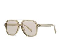 ETETGVG Fashion Oversized Double Bridges Sunglasses for Women Men Uv400 Retro Rivets(C4 Champagne)