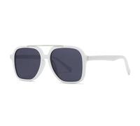 ETETGVG Fashion Oversized Double Bridges Sunglasses for Women Men Uv400 Retro Rivets(C5White Black)