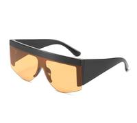 ETETGVG Fashion Punk Sunglasses for Women Men Luxury Steampunk Big Frame One Pieces Glasses Ladies Driving Travel Uv400(Black Yellow)