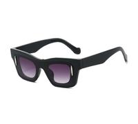 ETETGVG Fashion Sunglasses for Women Men Uv400 Retro Rivets Double Color(Black Gray)