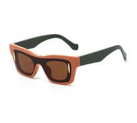 ETETGVG Fashion Sunglasses for Women Men Uv400 Retro Rivets Double Color(Orange Tea)