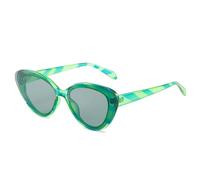 ETETGVG Large Frame Cat Eye Sunglasses for Women Men Classic Summer Traveling Shade Uv400(Green Stripe Gray)
