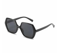 ETETGVG Large Frame Sunglasses for Women Men Vintage Polygon Outdoors Driving Unisex Uv400(Black Gray)