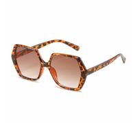ETETGVG Large Frame Sunglasses for Women Men Vintage Polygon Outdoors Driving Unisex Uv400(Leopard Gradient Tea)