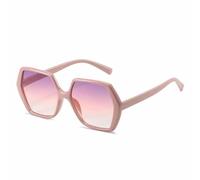 ETETGVG Large Frame Sunglasses for Women Men Vintage Polygon Outdoors Driving Unisex Uv400(Pink Purple Pink)