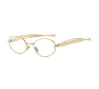 ETETGVG Luxury Metal Frame Small Oval Sunglasses for Women's Men Travel Party Uv400(Gold Clear)