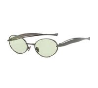 ETETGVG Luxury Metal Frame Small Oval Sunglasses for Women's Men Travel Party Uv400(Gun Green)