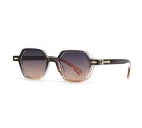 ETETGVG Luxury Popular Small Polygon Sunglasses for Women Men Gradient Uv400 Trending Rivets Gift(BlackTea Tea)