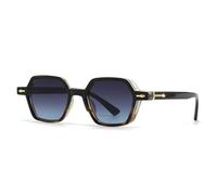 ETETGVG Luxury Popular Small Polygon Sunglasses for Women Men Gradient Uv400 Trending Rivets Gift(BlackLeopard Blue)