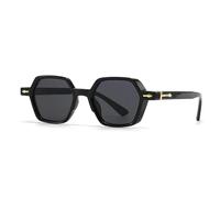 ETETGVG Luxury Popular Small Polygon Sunglasses for Women Men Gradient Uv400 Trending Rivets Gift(Black Grey)