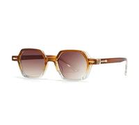 ETETGVG Luxury Popular Small Polygon Sunglasses for Women Men Gradient Uv400 Trending Rivets Gift(Tea TransTea)