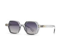 ETETGVG Luxury Popular Small Polygon Sunglasses for Women Men Gradient Uv400 Trending Rivets Gift(TransGrey Gray)