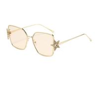 ETETGVG Luxury Rhinestones Metal Frame Sunglasses for Women Party Travel(Champagne)