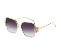 ETETGVG Luxury Rhinestones Metal Frame Sunglasses for Women Party Travel(Gradient Gray)