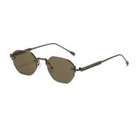 ETETGVG Luxury Sunglasses for Women Exquisite Metal Cross Rimless Tint Lens Uv400 Travel Casual Lenetes(Brown)