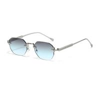 ETETGVG Luxury Sunglasses for Women Exquisite Metal Cross Rimless Tint Lens Uv400 Travel Casual Lenetes(gradient Green)