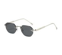 ETETGVG Luxury Sunglasses for Women Exquisite Metal Cross Rimless Tint Lens Uv400 Travel Casual Lenetes(Silver Gray)