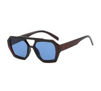 ETETGVG Outdoor Driving Sunglasses for Women Men Hexagonal Square Double Bridge Sun Glasses Thick Frame Shades Summer Eyewear,C5