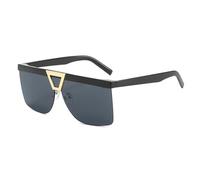 ETETGVG Oversized One Piece Sunglasses for Women Men Retro Half Female Outdoor Driving Uv400(Black Gray)