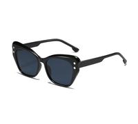 ETETGVG Personality Cat Eye Sunglasses for Women Men Vintage Luxury Outdoors Travel Uv400(Black Gray)
