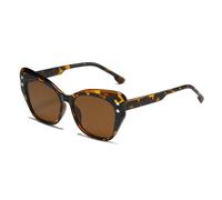 ETETGVG Personality Cat Eye Sunglasses for Women Men Vintage Luxury Outdoors Travel Uv400(Leopard Brown)