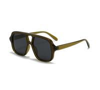 ETETGVG Popular Fashion Double Bridges Sunglasses for Men Vintage Punk Uv400 Trending(Green Black)