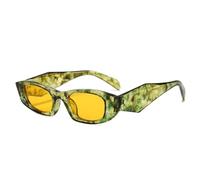 ETETGVG Popular Fashion Polygon Cat Eye Sunglasses for Women Men Vintage Uv400(Green Yellow)