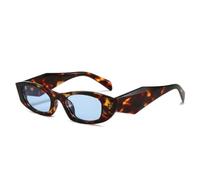 ETETGVG Popular Fashion Polygon Cat Eye Sunglasses for Women Men Vintage Uv400(Leopard Blue)