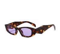 ETETGVG Popular Fashion Polygon Cat Eye Sunglasses for Women Men Vintage Uv400(Leopard Purple)