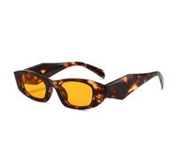 ETETGVG Popular Fashion Polygon Cat Eye Sunglasses for Women Men Vintage Uv400(Leopard Yellow)