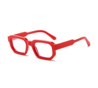 ETETGVG Popular Fashion Polygon Women Glasses Frame Clear Men Frame(Red clear)