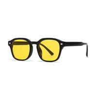 ETETGVG Popular Fashion Sunglasses for Women Men Retro Rivets Uv400(C3 Black Yellow)