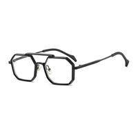 ETETGVG Punk Polygon Sunglasses for Women Men Retro Glasses Metal Clear Mirror Trendy Uv400(Black Clear)