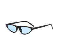 ETETGVG Punk Sexy Cat Eye Sunglasses for Women Luxury Fashion Small Frame Triangle Vintage Outdoor Uv400(Black Blue)