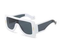 ETETGVG Punk Sunglasses for Women Men Luxury Large Frame Connected Outdoors Driving Uv400(White Gray)