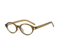 ETETGVG Punk Trendy Personlity Small Oval Frame Sunglasses for Women Men Retro Travel Drive Uv400(Tea Clear)
